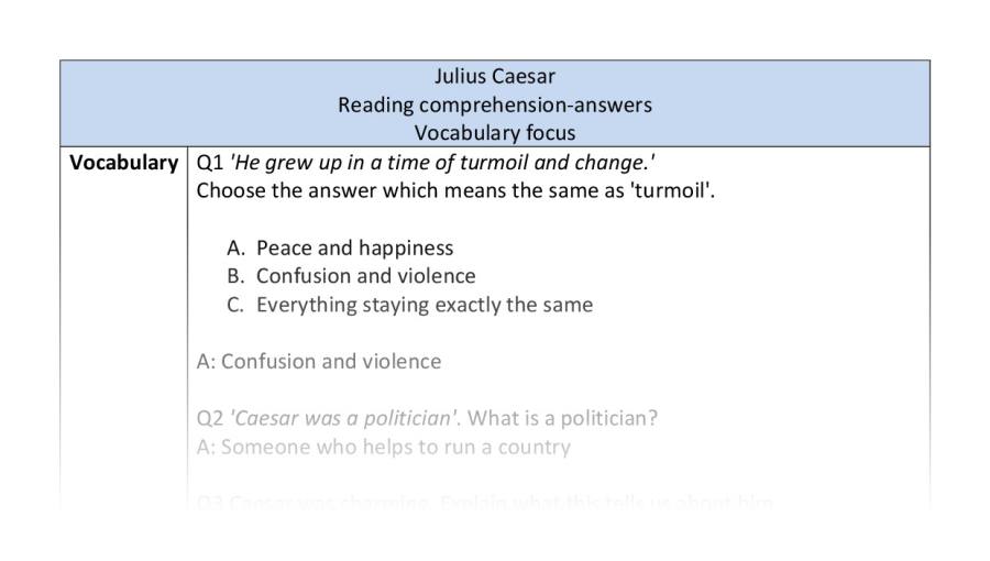 Reading comp-vocabulary-Julius Caesar