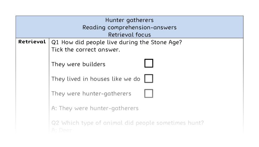 Reading comprehension - retrieval - Hunter gatherers - answers