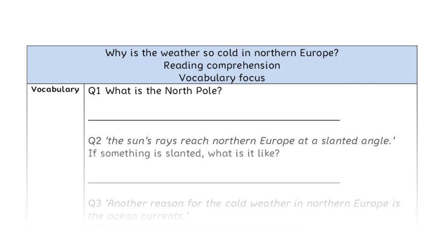 Comp-vocabulary-Why is the weather so cold in northern Europe