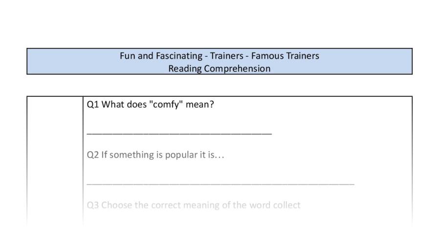Reading Comprehension-VRSIPE-Famous Trainers