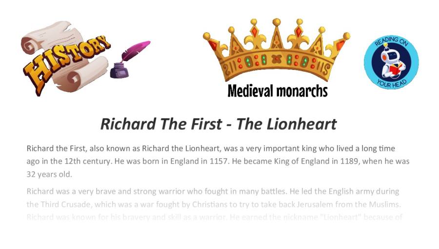 Richard The First - The Lionheart