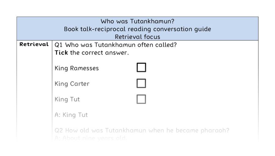 Reciprocal reading - retrieval - Who was Tutankhamun