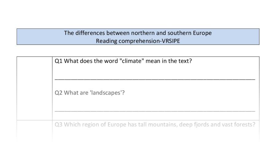 Reading comp-VRSIPE-differences northern southern Europe