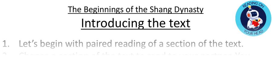 Teaching slides - The Beginnings of the Shang Dynasty - Vocabulary Focus