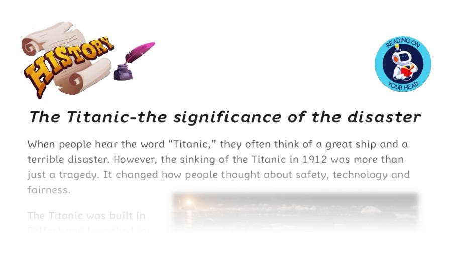 The Titanic-the significance of the disaster - condensed version