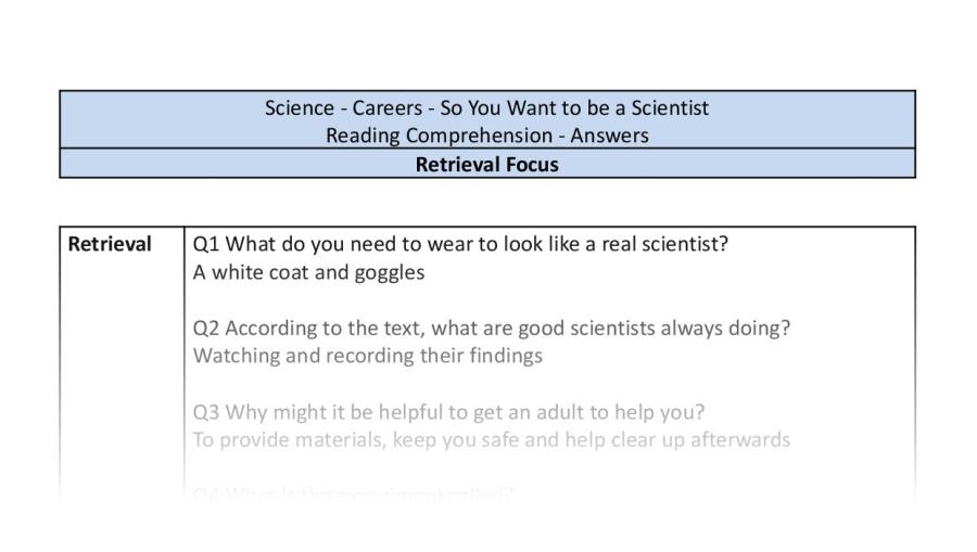 Reading Comprehension-So You Want to be a Scientist-retrieval Focus-answers