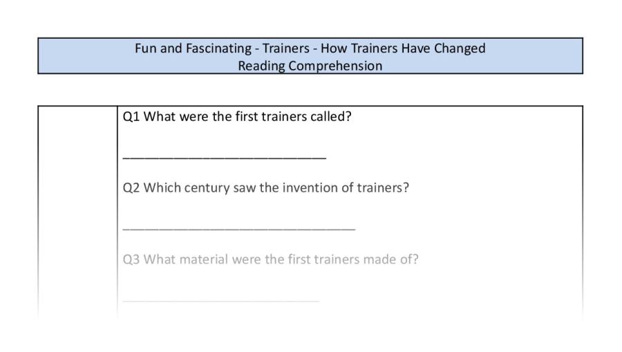 Reading Comprehension-How Trainers Have Changed-retrieval