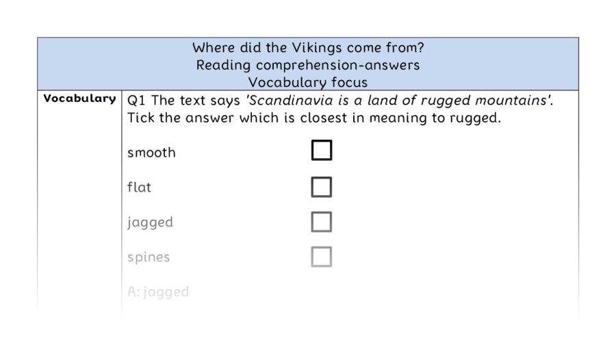 Reading comprehension - vocabulary - Where did the Vikings come from - answers