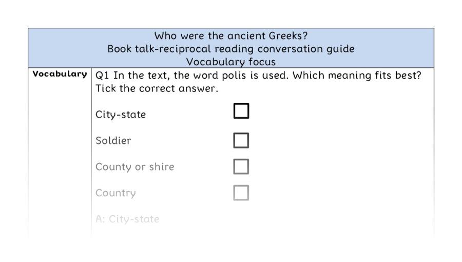 Reciprocal reading - vocabulary - Who were the ancient Greeks