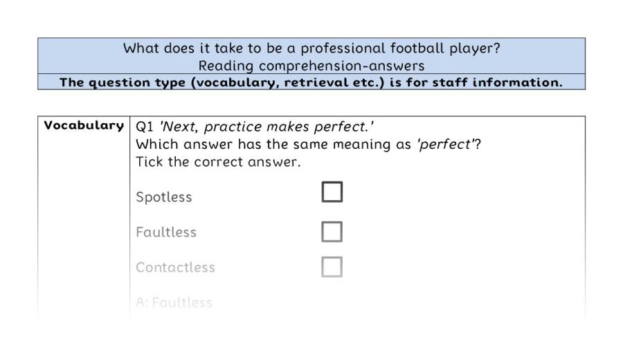 Reading comp-VRSIPE-What does it take to be a professional football player - answers