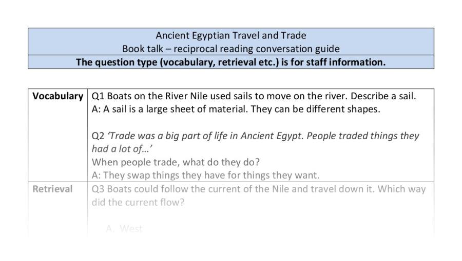 Reciprocal reading - VRSIPE - Ancient Egyptian Travel and Trade