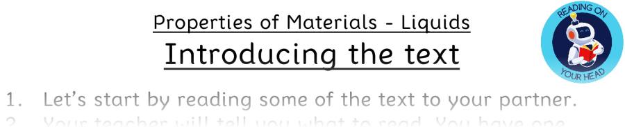 Teaching slides vocabulary - Properties of Materials - Liquids