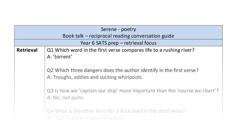 Reciprocal reading - retrieval - Serene