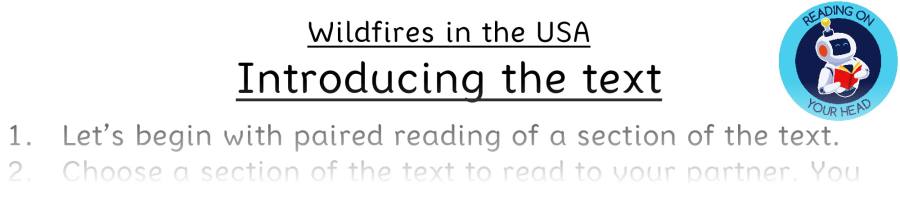 Teaching slides vocabulary - Wildfires in the USA