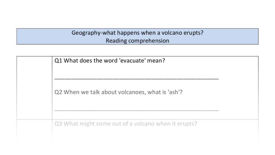 Reading comp-VRSIPE-what happens when a volcano erupts