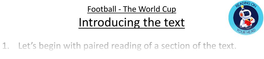 Teaching slides VRSIPE - The World Cup