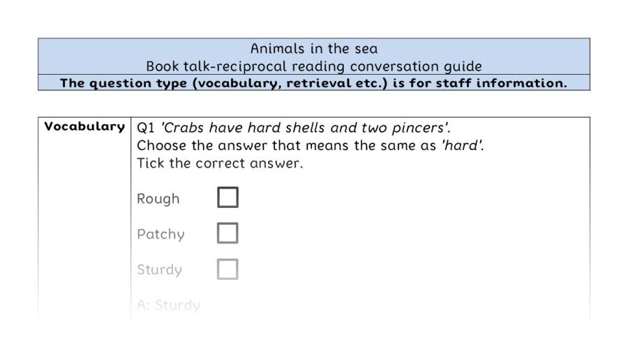 Reciprocal reading - VRSIPE - Animals in the sea