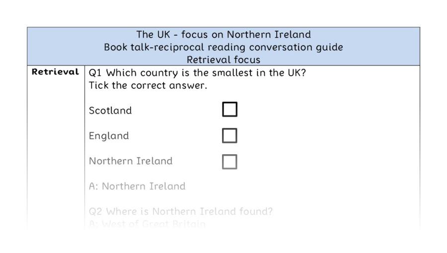 Reciprocal reading - retrieval - The UK - focus on Northern Ireland