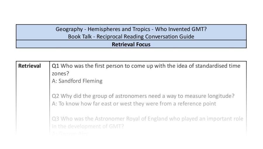 Reciprocal Reading Conversation - Who Invented GMT - Retrieval Focus