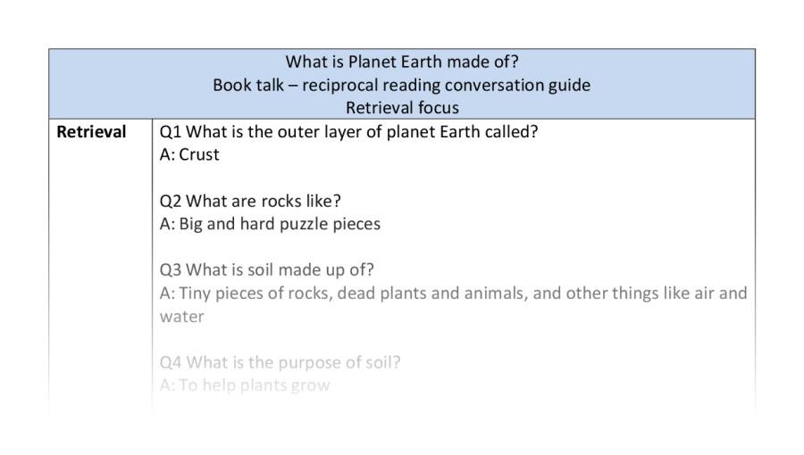 Reciprocal-retrieval-what is planet Earth made