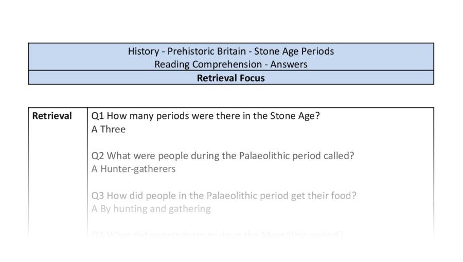 Reading Comprehension-retrieval-Stone Age Periods-answers