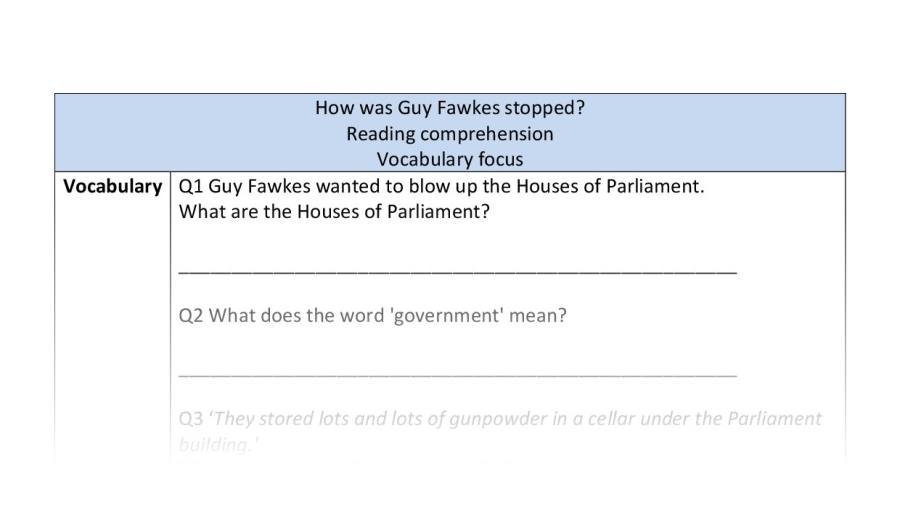 Comp-vocabulary-How was Guy Fawkes stopped