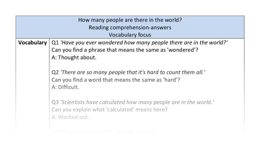 Reading comp-vocabulary-How Many People Are There in the world