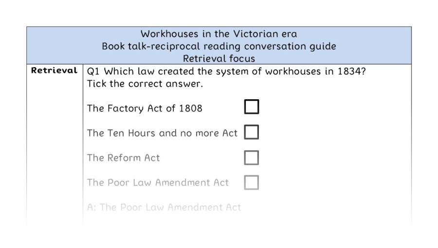 Reciprocal reading - retrieval - Workhouses in the Victorian era