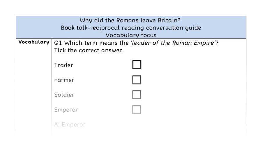 Reciprocal reading - vocabulary - Why did the Romans leave Britain