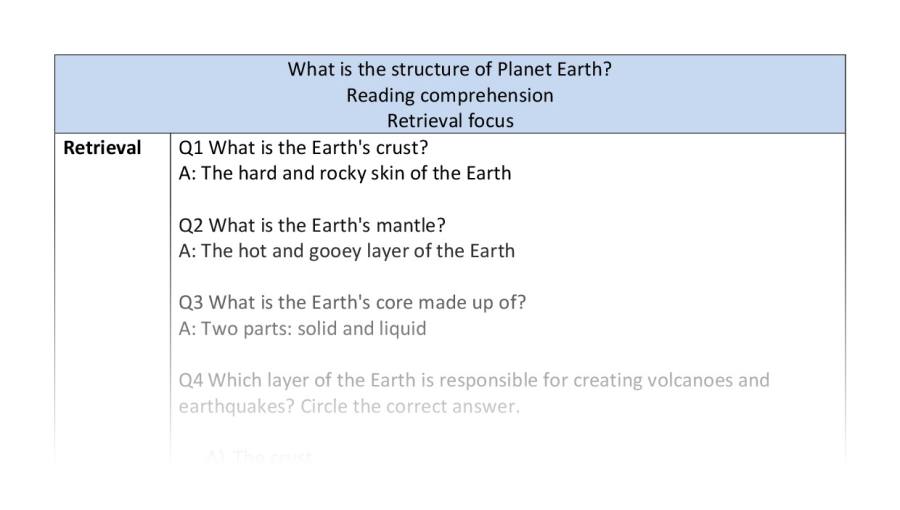 Reading comp-retrieval-structure of Earth