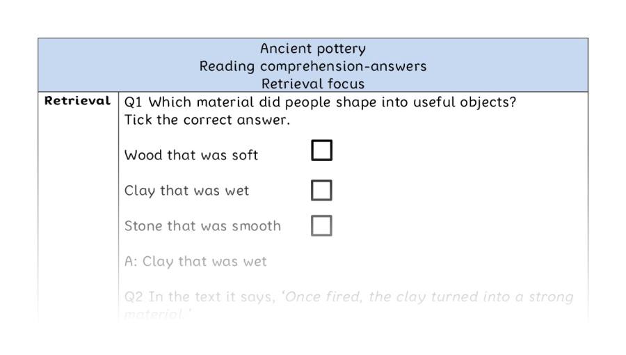 Reading comprehension - retrieval - Ancient pottery - answers
