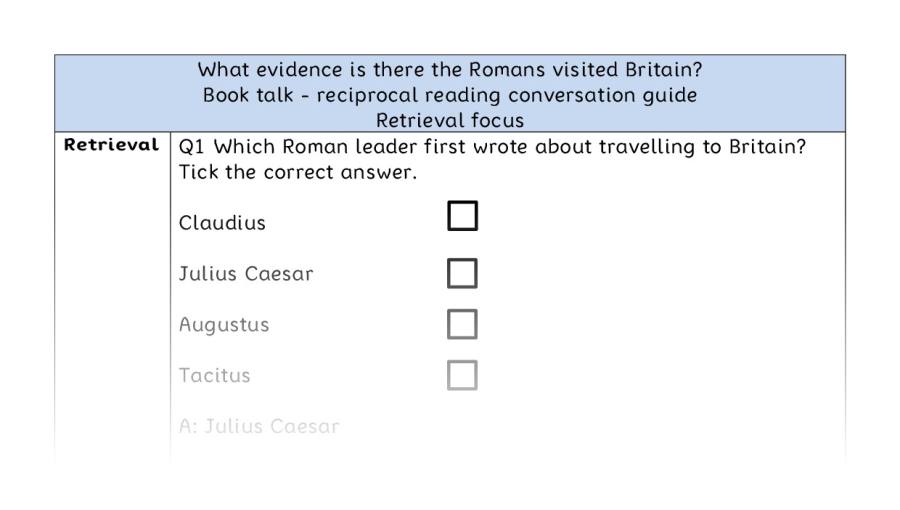 Reciprocal reading - retrieval-evidence the Romans visited Britain