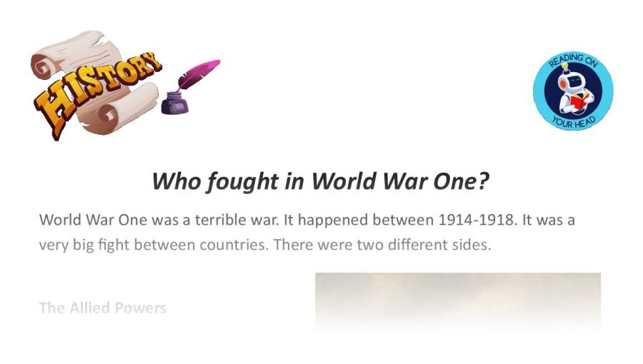 Who fought in world war one