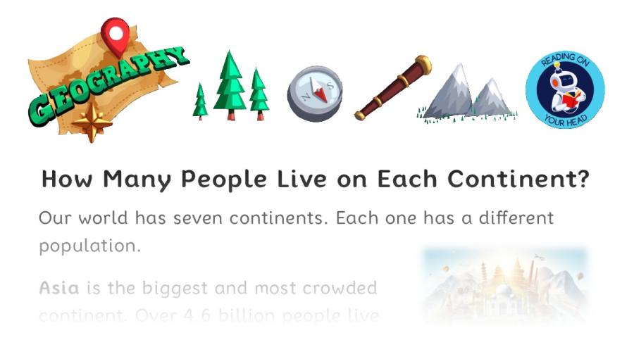 How Many People Live on Each Continent - condensed version