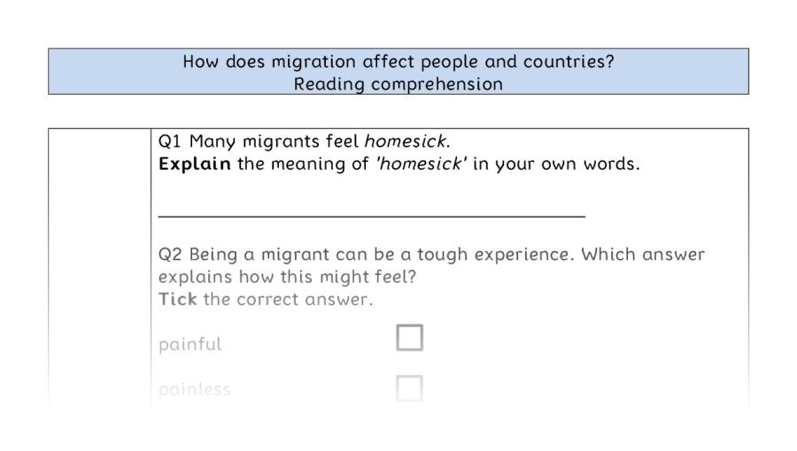 Reading comprehension VRSIPE - How does migration affect people and countries