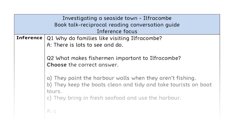 Reciprocal - inference - seaside towns - Ilfracombe