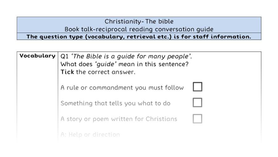 Reciprocal reading - VRSIPE - The bible