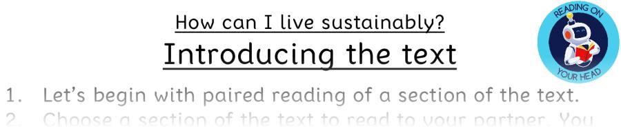 Teaching slides vocabulary - How can I live sustainably